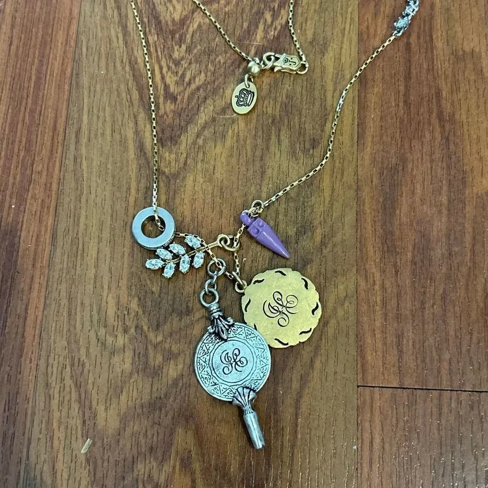 Juicy Couture gold silver charm long necklace vintage
